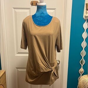 Lands' End Tan Short Sleeve Women's Top